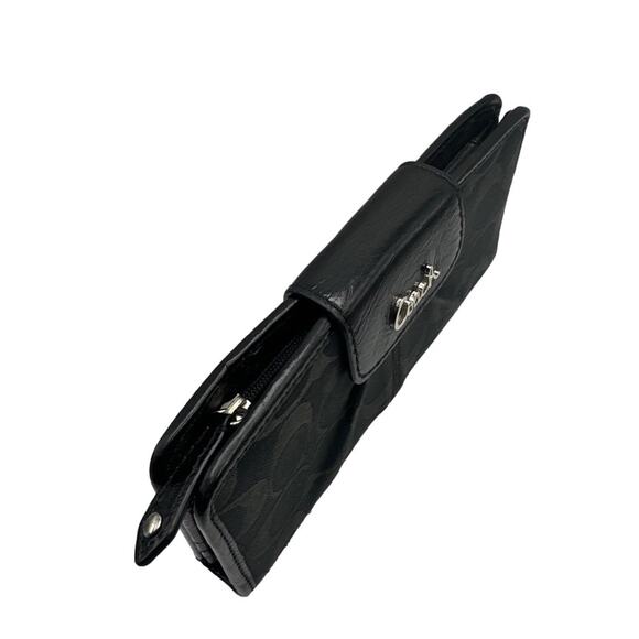 COACH Black Signature Canvas Ashley Wallet - Picture 4 of 10